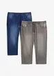 Jeans a pinocchietto leggeri elasticizzati con elastico in vita regular fit, straight (pacco da 2), bonprix