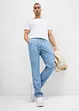 Jeans con lino ed elastico in vita regular fit, straight, bonprix
