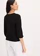 Maglia effetto a portafoglio con maniche a 3/4 e pizzo, bonprix