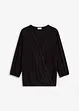 Maglia effetto a portafoglio con maniche a 3/4 e pizzo, bonprix