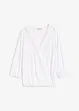 Maglia effetto a portafoglio con maniche a 3/4 e pizzo, bonprix