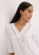 Maglia effetto a portafoglio con maniche a 3/4 e pizzo, bonprix