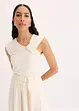 Maglia con dettaglio attorcigliato in misto cotone elasticizzato, bonprix