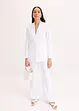 Blazer casual in misto lino con collo ampio a revers, bonprix