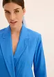 Blazer casual in misto lino con collo ampio a revers, bonprix