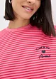 T-shirt a righe con ricamo, bonprix
