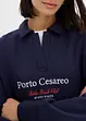 Felpa oversize con colletto polo e ricamo, bonprix