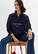 Felpa oversize con colletto polo e ricamo, bonprix