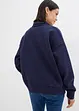 Felpa oversize con colletto polo e ricamo, bonprix