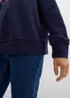 Felpa oversize con colletto polo e ricamo, bonprix