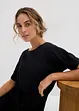 Abito midi a maniche corte con bordo elastico e cintura, bonprix