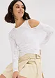 Maglia monospalla con effetto devoré, bonprix