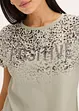 Maglia con inserto in tessuto e strass, bonprix