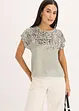 Maglia con inserto in tessuto e strass, bonprix