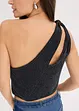 Top monospalla con motivo twist, bonprix