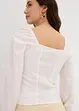 Blusa con ricami traforati in puro cotone, bonprix