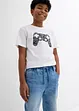 Bermuda lunghi in jeans con elastico in vita, slim fit, bonprix