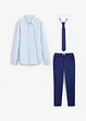 Pantaloni chino, camicia a maniche lunghe e cravatta (set 3 pezzi), bonprix