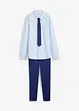 Pantaloni chino, camicia a maniche lunghe e cravatta (set 3 pezzi), bonprix