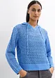 Maglione a punto ajour con cappuccio, bonprix