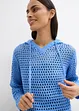 Maglione a punto ajour con cappuccio, bonprix