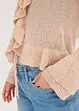 Cardigan in filato fine con ruches, bonprix