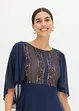 Abito di chiffon con pizzo e mantellina, bonprix