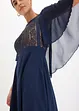 Abito di chiffon con pizzo e mantellina, bonprix