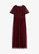 Abito lungo in tulle raffinato con paillettes, bonprix