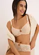Reggiseno minimizer con ferretto e pizzo oglitterato bicolore, bonprix