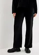 Pantaloni a palazzo in velluto a coste di jersey con cinta comoda, bonprix