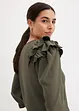Maglia in trama operata con volant, bonprix