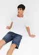 Bermuda elasticizzati in jeans leggero con elastico in vita, slim fit, bonprix