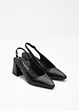 Décolleté slingback in pelle, bonprix