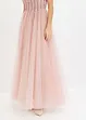 Abito lungo in fine tulle con ricami e paillettes, bonprix