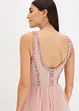 Abito lungo in fine tulle con ricami e paillettes, bonprix