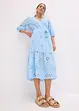 Abito midi con ricami traforati, bonprix