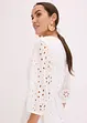 Abito midi con ricami traforati, bonprix