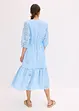 Abito midi con ricami traforati, bonprix