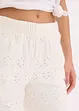 Pantaloni culotte con ricami traforati, bonprix