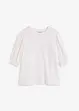 Maglia traforata con volant, bonprix