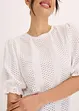 Maglia traforata con volant, bonprix