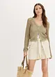 Shorts in twill con cintura da annodare, bonprix