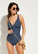 Costume intero modellante a compressione leggera con scollo a V, bonprix