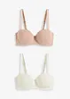 Reggiseno senza spalline con ferretto e cotone biologico (pacco da 2), bonprix