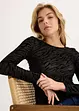 Maglia a maniche lunghe leggermente trasparente, bonprix