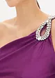 Abito lungo con strass e arricciature, bonprix