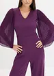 Tuta in jersey con maniche plissettate in fine chiffon, bonprix