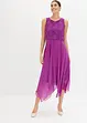 Abito midi in chiffon con pizzo, bonprix