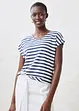 Maglia in lino con maniche a pipistrello e scollo a V, bonprix